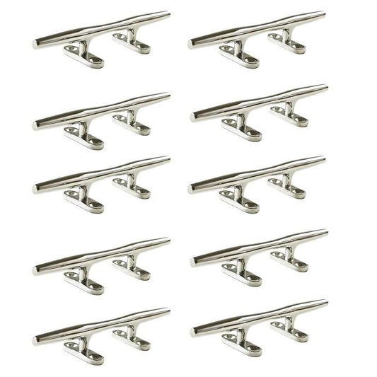 Marine City Deck Mooring Rope Tie Cleat Herreshoff Style Stainless Steel (10 Pcs)