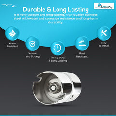 Marine City Swivel Rod Holder–Stainless Steel, Fits 30°/60°/90° Rod Holders-4Pcs