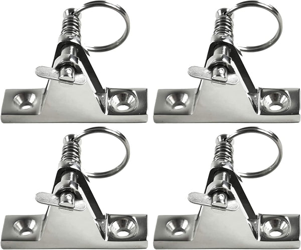 MARINE CITY 316 Grade Stainless Steel Bimini Top Deck Hinge 90°with Quick Release Pin Boat Top Fittings Flat Base Hardware for Boats – Marines – Ships – Kayaks (Pack of 2) (4)
