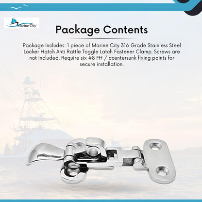 MARINE CITY Locker Hatch Anti-Rattle Toggle Latch – 316 Stainless Steel Marine City