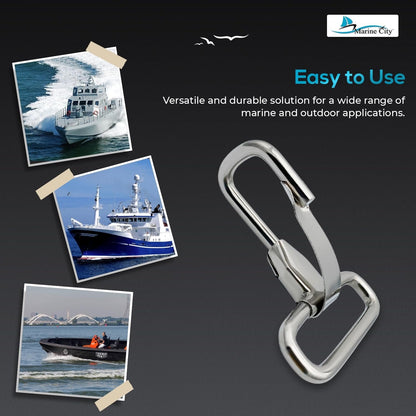Marine City Stainless Steel Rectangular Buckle with Snap Hook – Heavy-Duty MARINE CITY