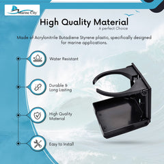 Marine City Portavasos plegable de plástico negro de 2-3/8