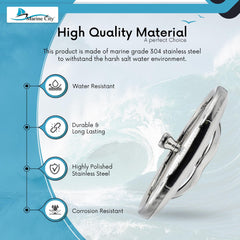 MARINE CITY 316 Stainless-Steel 13-1/2 Inches Sport Steering Wheel for Boat