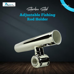 Marine City Adjustable Fishing Rod Holder – 304 Stainless Steel Clamp-On (4 Pcs)