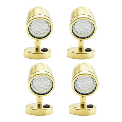 Marine City Brass Swivel Head Cabin Reading LED Light – Adjustable MR16-3W, 12V