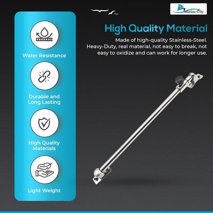 Marine City Stainless-Steel Telescoping Hatch Window Adjuster 13 Inch–23.5 Inch Marine City