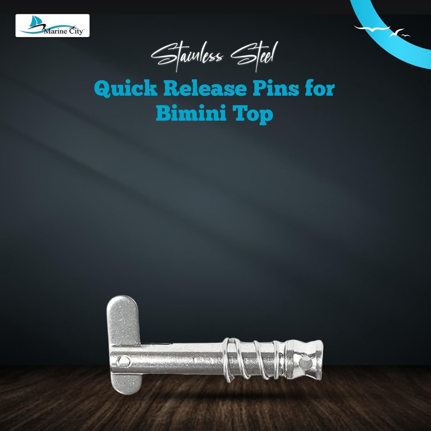 Marine City Quick Release Pin for Bimini Top – Stainless Steel, Durable Marine City Hardware