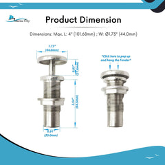 Taco de guardabarros retráctil de acero inoxidable 316 de grado Marine City para barco marino, yate, accesorio lateral