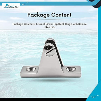 Marine City Bimini Bisagra superior para cubierta Montaje giratorio Bisagra de montaje de aspecto giratorio de acero inoxidable 316, Montaje lateral de hardware de montaje alto Bimini para barco, Bisagras superiores para barco Bimini con pasador extraíble