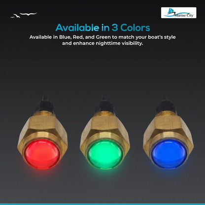 Marine City Brass Drain Multicolor LED Light – Underwater & Corrosion-Resistant