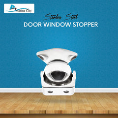 Marine City 316 Juego de soporte de tope magnético para puerta o ventana con bola de acero inoxidable 