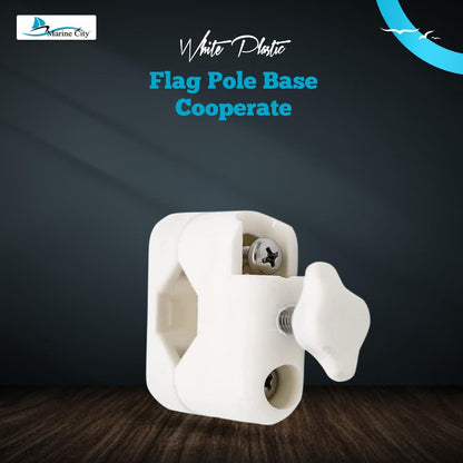Marine City White UV-Resistant Nylon Flag Pole Base – Round & Square Rails Marine City