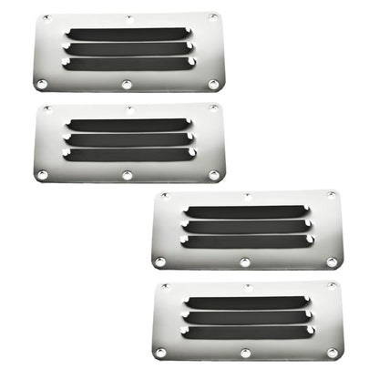 Marine City 304 Stainless Steel Rectangular Stamped Louvered Vent – 2-1/2” × 5” Marine City Hardware