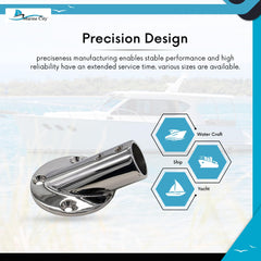Marine City 30° Casting Boat Hand Railing Round Base – Stainless Steel (2 Pcs)