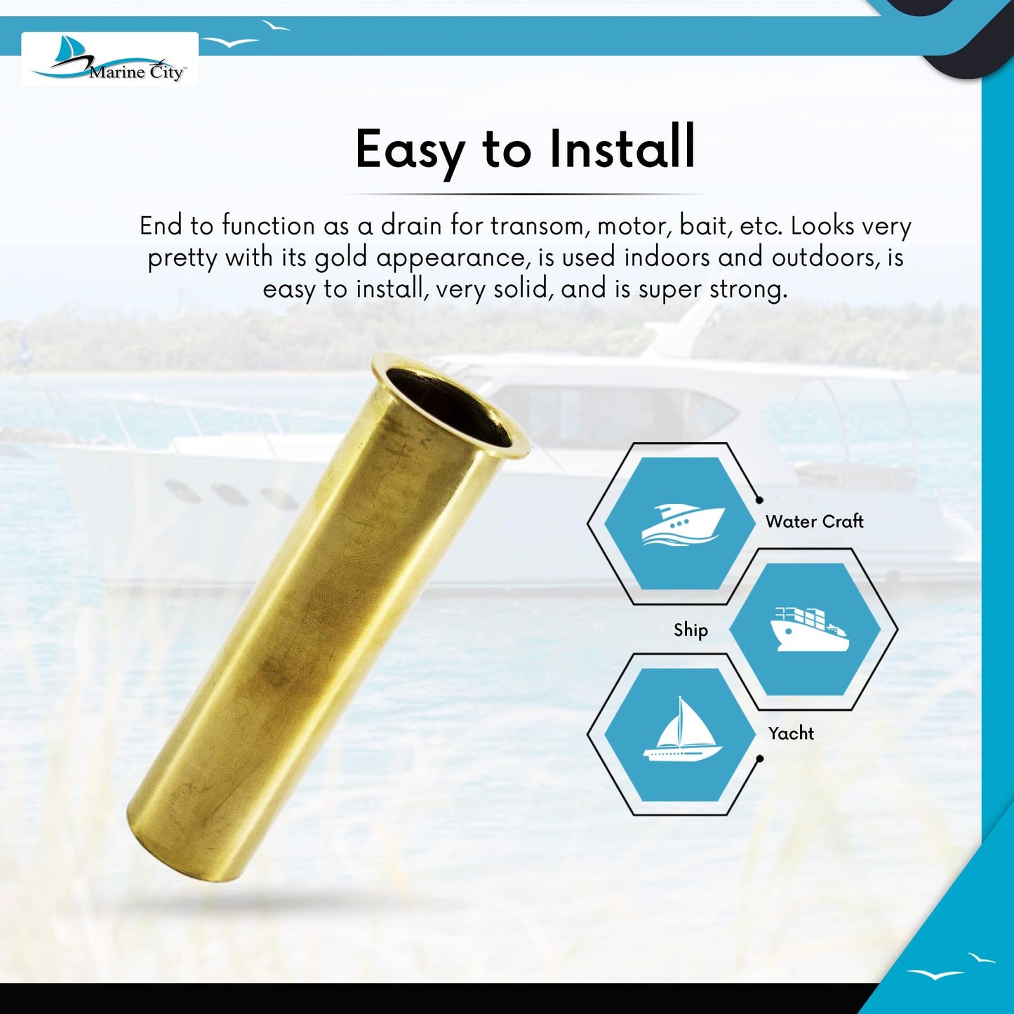 Marine City Brass Drain Tube – Corrosion-Resistant, Functional, 3-7/8” x 1”