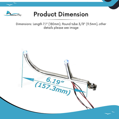 Marine City 304 Stainless Steel Wind Direction Indicator Light – LED Holder