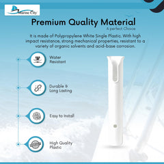 Marine City - Soporte para caña de pescar (plástico, 1 unidad), color blanco 