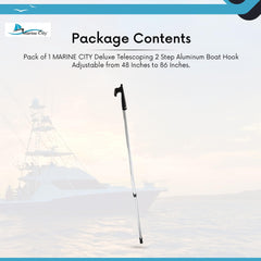 Marine City Ganchos telescópicos para barcos Gancho telescópico de aluminio de 2 pasos para barcos de 48