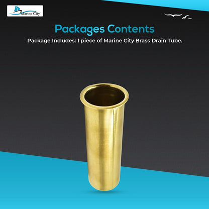 Marine City Brass Drain Tube – Corrosion-Resistant, Smooth, 3-7/8” x 1-1/4” MARINE CITY
