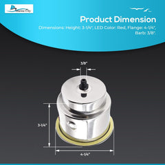 Marine City Stainless Steel 12V Red LED Ring Cup Holder with Center Drain