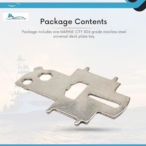 Marine City Universal Deck Plate Key – 304 Stainless Steel with Bottle Opener MARINE CITY