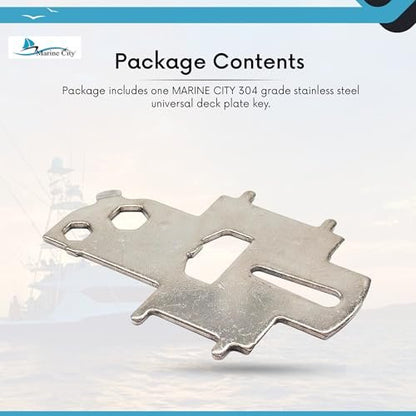 Marine City Universal Deck Plate Key – 304 Stainless Steel with Bottle Opener MARINE CITY