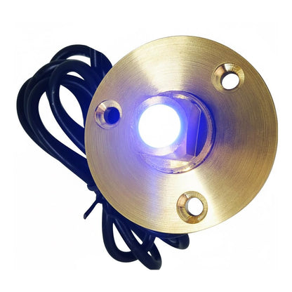 Marine City Underwater LED Light Brass Drain Plug – 12V LED, for Boat (Blue) Marine City