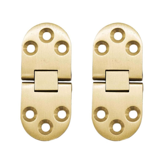 Marine City Hidden Hatch Hinges – Brass 180° Flush Mount, 2-13/16” (Pack of 2)
