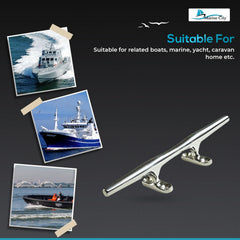 Marine City Deck Mooring Rope Tie Cleat Herreshoff Style Stainless Steel (4 Pcs)