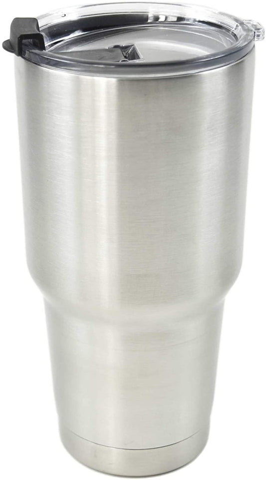 Marine City Sliver Stainless-Steel Double-wall Vacuum Insulated Tumbler/Mug - 30 oz. Keep Cold 24hrs&Hot 6hrs