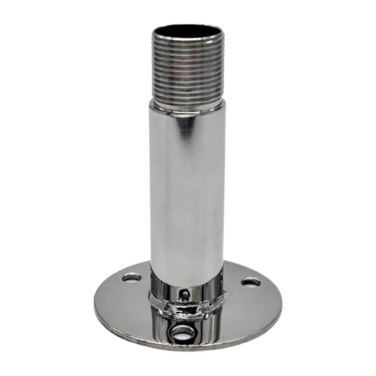 Marine City 4” Fixed Antenna Base – 304 Stainless Steel with 1”-14 Threads MARINE CITY