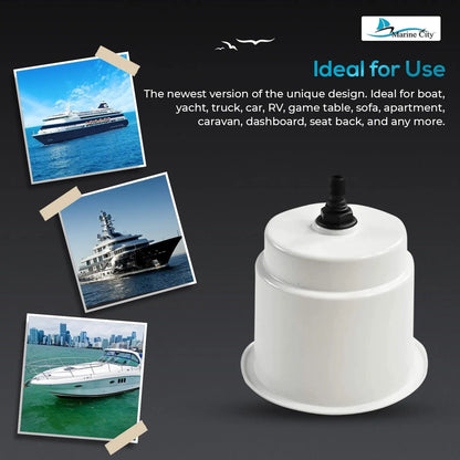 Marine City White Closeable Plastic Cup Holder with Drain – Fits 30 oz Marine City Hardware