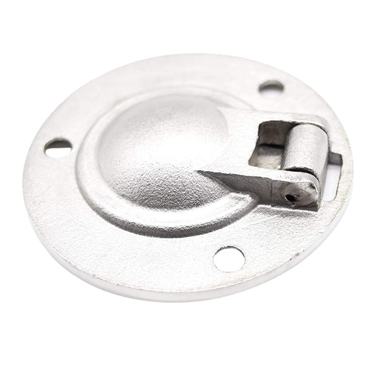 MARINE CITY 316 Stainless Steel Round Flush Boat Hatch Lift Ring – 3-Point Fix