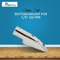 Marine City 10° Mount End Hand Rail Fitting – 316 Stainless Steel Bottom Mount