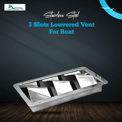 Marine City Stainless Steel 3-Slot Louvered Vent – Mirror Finish, 8-1/4” Length