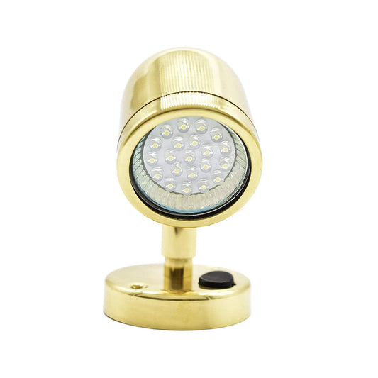 Marine City Brass Swivel Head Cabin Reading LED Light – Adjustable MR16-3W, 12V