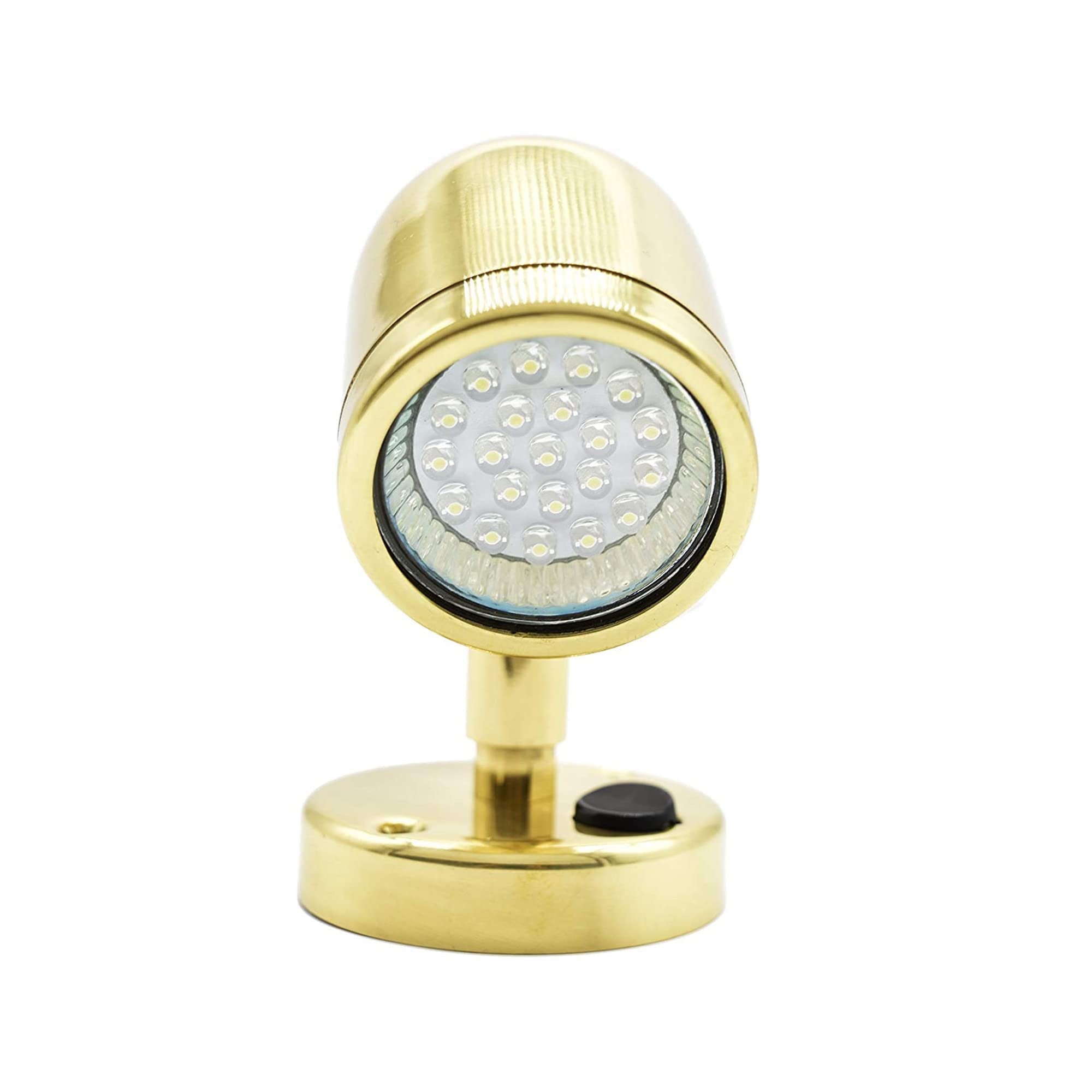 Marine City Brass Swivel Head Cabin Reading LED Light – Adjustable MR16-3W, 12V