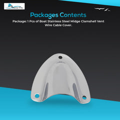 Marine City Midget Clam Shell Vent Wire Cable Cover – 304 Stainless Steel