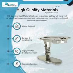 Marine City 316 Stainless Steel Boat Cam Latch – T-Handle, Water-Tight
