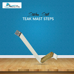 Marine City Teak Mast Step – Stainless Steel with Anti-Skid 12