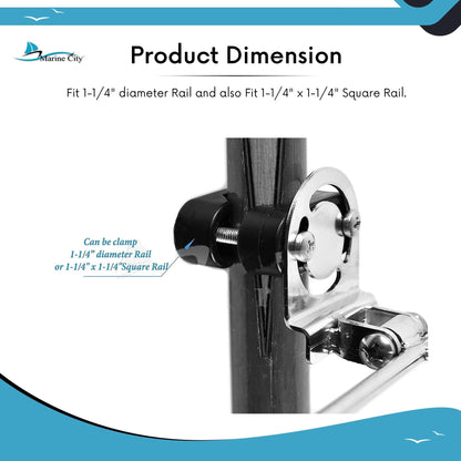 Marine City Boat Fender Holder Bracket Adapters – Stainless Steel (Pack of 2) MARINE CITY