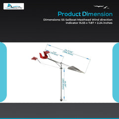 Marine City Sailboat Wind Indicator – 316 Stainless Steel Masthead Wind Vane