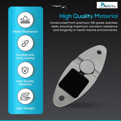 Marine City 360° Quick-Release Bimini Top Swivel Mount – 316 Stainless Steel MARINE CITY