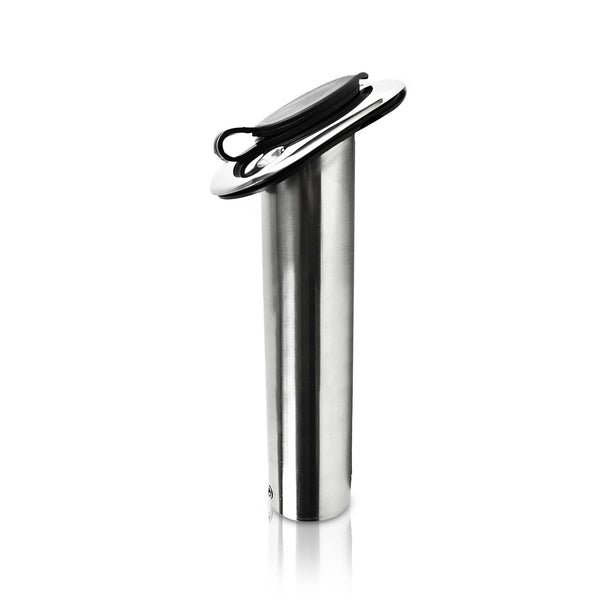 Marine City High Quality and Heavy Duty Stainless-Steel Flush Mount Rod Holder with Rubber Cap rustproof and UV resistance, Liner and Gasket -30 Degree