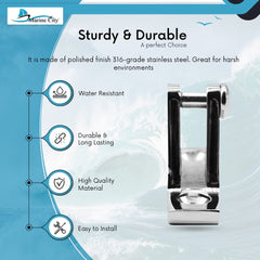 Marine City Bisagra de cubierta base de acero inoxidable 316 de 80 grados para cubierta Bimini Top/Canopy (1 unidad) 