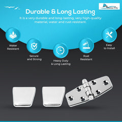 Marine City 316 Stainless Steel Covered Strap Hinges with Caps – 3