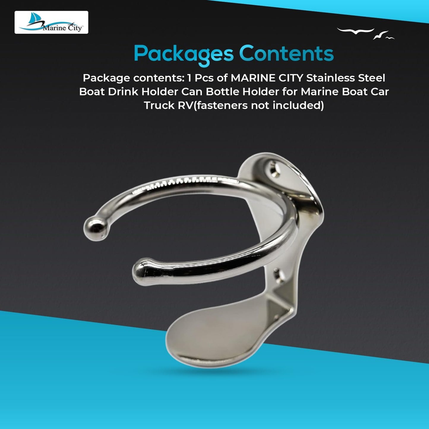 Marine City 304 Stainless Steel Boat Ring Cup Holder – Rust Resistant