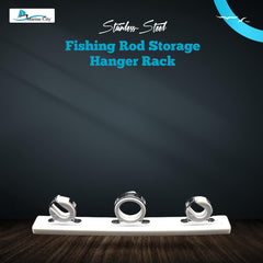 Marine City 3-Rod Reel Fishing Rod Storage Hanger Rack – 316 Stainless Steel