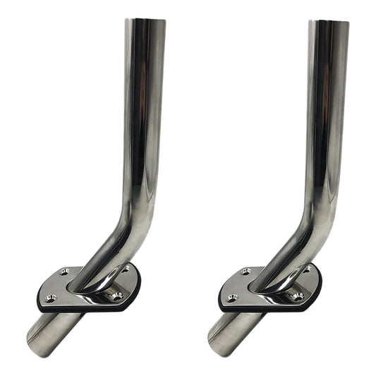 Marine City 304 Stainless Steel Flush Mount Outrigger Pole Rod Holder Kit (2 Pcs) MARINE CITY