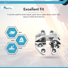 Marine City 316 Stainless Steel Hatch Hinge with Removable Pin – Rustproof